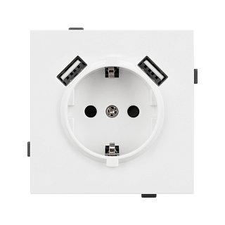 Механизм розетки с USB зарядкой SCT-TENDO-MUAA-PL-WH (230V, 16A) (Arlight, -)