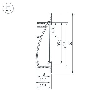 Профиль TOP-SWALL-2000 ANOD (P35) (Arlight, Алюминий)