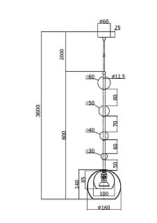 Подвесной светильник Ros GU10х1
