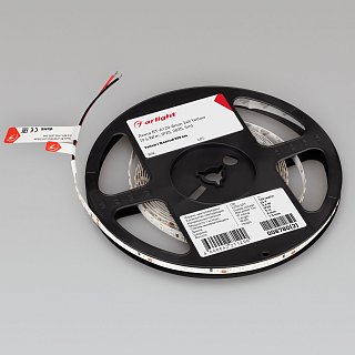 Светодиодная лента RT-A120-8mm 24V Yellow (9.6 W/m, IP20, 2835, 5m) (Arlight, Открытый)