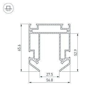 Профиль-держатель MAG-STRETCH-ORIENT-2000 (Arlight, Алюминий)