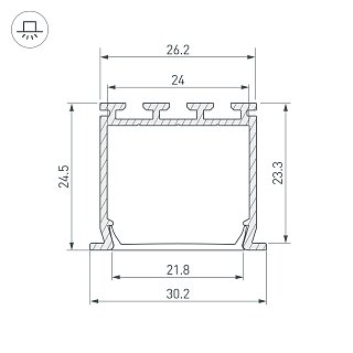 Профиль PLS-LOCK-H25-FS-3000 ANOD (Arlight, Алюминий)