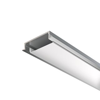 Алюминиевый профиль встраиваемый с накладным фланцем 30x6 (Серебро, 2 м), ALM-3006-S-2M 632018