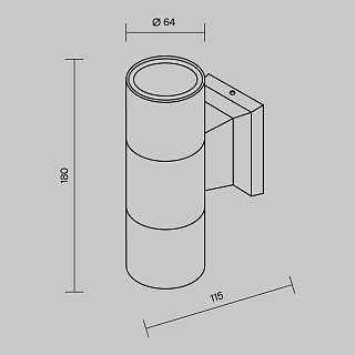 Настенный светильник (бра) Bowery GU10х2 50Вт IP 54