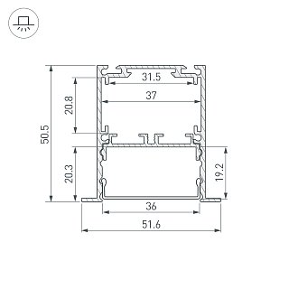 Профиль SL-LINIA52-3L-F-2000 ANOD (Arlight, Алюминий)