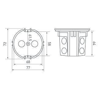 Монтажная коробка RMB-1S (Arlight, Пластик)