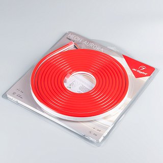 Лента герметичная AURORA-PS-A120-16x8mm 24V Red (10 W/m, IP65, 2835, 5m) (Arlight, Силикон)