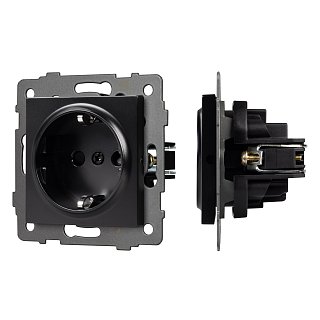 Механизм электрической розетки SCT-MEU1-PL-BK-V (250V, 16A) (Arlight, -)