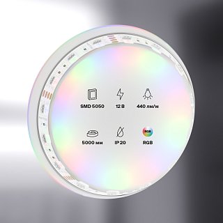 Светодиодная лента 12В 5050 14,4Вт/м RGB 5м IP20