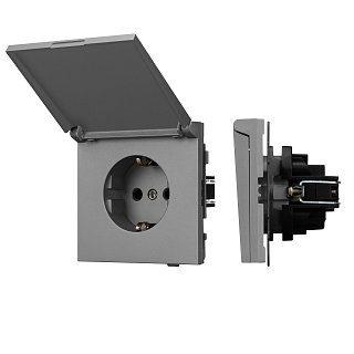 Механизм розетки влагозащищённый SCT-TENDO-MCP-PL-GR (230V, 16A) (Arlight, Графитовый)
