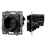 Механизм розетки с USB зарядкой SCT-MUAC-PL-BK-V (250V, 16A) (Arlight, -)