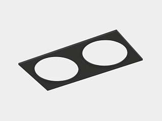 Рамка двойная  для серии COMBO 1 квадратная, черная, COMBO-1S2-BL