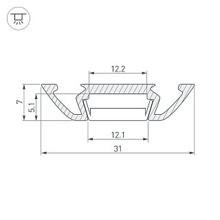 Профиль PHS-A-2000 ANOD (Arlight, Алюминий)