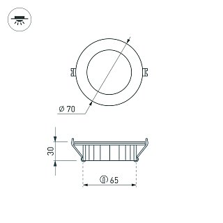 Светодиодный светильник LTM-R70WH-Frost 4.5W Warm White 110deg (Arlight, IP40 Металл, 3 года)
