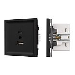 Механизм USB розетки SCT-TENDO-MUAC-SFPL-BK (5V, 3A, QC3) (Arlight, -)