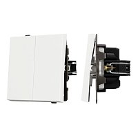 Механизм выключателя двухклавишный непроходной SWT-TENDO-MK02-SFPL-WH (230V, 10A) (Arlight, -)