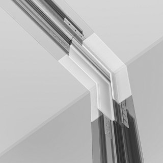 Коннектор угловой внутренний Exility встраиваемый под ГКЛ 9,5мм, белый