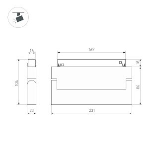 Светильник MAG-ORIENT-FLAT-FOLD-S230-12W Day4000 (BK, 80 deg, 48V) (Arlight, IP20 Металл, 3 года)