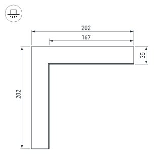 Угол SL-LINIA65-F внутренний (Arlight, Металл)