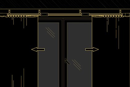 Открытие из центра. Крепление на стену