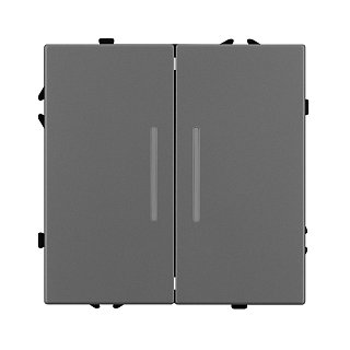 Механизм выключателя двухклавишный проходной LED SWT-NOBE-MKP2-SFPL-L-GR (230V, 10A) (Arlight, -)