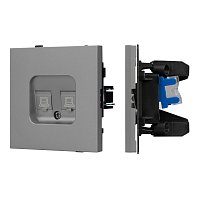 Механизм компьютерной розетки двойной SCT-TENDO-MPC2-PL-GR (RJ-45, CAT6) (Arlight, -)