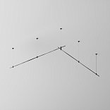 Готовая конструкция прямая двухуровневая на тросовых подвесах Hang без светильников и блока питания, черный