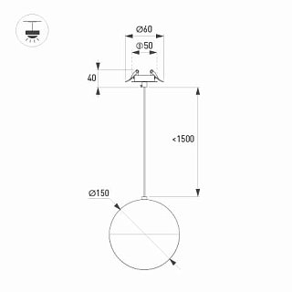 Светильник SP-EMISFERO-HANG-BUILT-R150-11W Day4000 (BK, 170 deg, 230V) (Arlight, IP20 Металл, 3 года)
