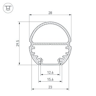 Профиль TOP-OVAL-2000 ANOD (K13, P15) (Arlight, Алюминий)