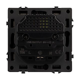 Механизм розетки с USB зарядкой SCT-NOBE-MUAA-SFPL-BK (230V, 16A) (Arlight, -)
