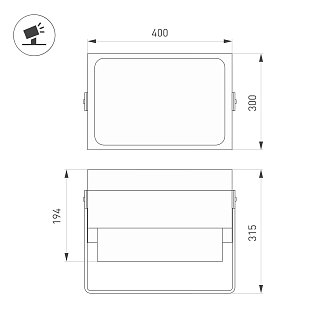Светильник ALT-POLARIS-S400x300-300W Day5000 (BK, 6 deg, 230V) (Arlight, IP66 Металл, 3 года)