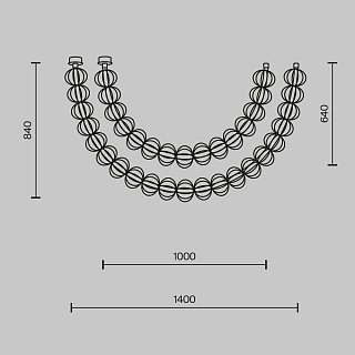 Подвесной светильник Golden Cage 3000К 117Вт