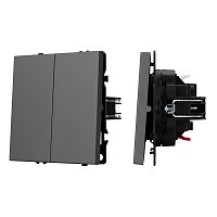 Механизм выключателя двухклавишный непроходной SWT-NOBE-MK02-SFPL-GR (230V, 10A) (Arlight, -)