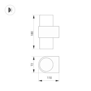 Светильник SP-SPICY-WALL-TWIN-S180x72-2x6W Day4000 (GD, 40 deg) (Arlight, IP20 Металл, 3 года)