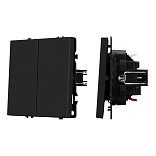 Механизм выключателя двухклавишный проходной SWT-NOBE-MKP2-SFPL-BK (230V, 10A) (Arlight, -)