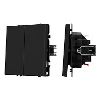 Механизм выключателя двухклавишный проходной SWT-NOBE-MKP2-SFPL-BK (230V, 10A) (Arlight, -)