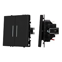 Механизм выключателя двухклавишный непроходной LED SWT-NOBE-MK02-SFPL-L-BK (230V, 10A) (Arlight, -)