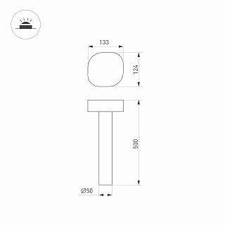 Светильник LGD-SWAMP-BOLL-H500-7W Warm3000 (GR, 93 deg, 230V) (Arlight, IP65 Металл, 3 года)