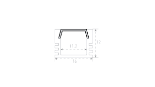 Профиль алюминиевый SWG, накладной, SF-1612