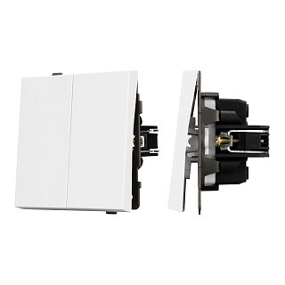 Механизм выключателя двухклавишный проходной SWT-TENDO-MKP2-PL-WH (230V, 10A) (Arlight, -)