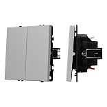 Механизм выключателя двухклавишный проходной SWT-NOBE-MKP2-SFPL-IS (230V, 10A) (Arlight, Никель)