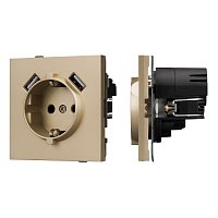 Механизм розетки с USB зарядкой SCT-TENDO-MUAA-SFPL-GD (230V, 16A) (Arlight, -)