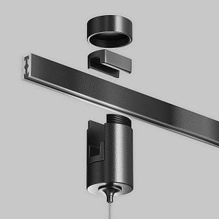 Коннектор с тросовым подвесом Tau в шинопровод Flarity черный