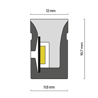 Гибкий неон 17x12 24В 12Вт/м RGBW 3000K IP67 5м