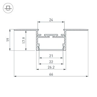 Профиль PLS-LOCK-H19-T-HIDE-2000 (Arlight, Алюминий)