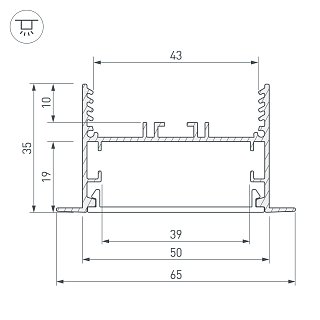 Профиль SL-LINIA65-F-2000 ANOD (Arlight, Алюминий)
