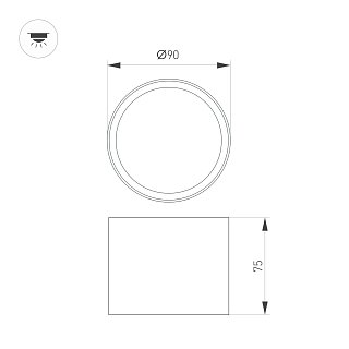 Светильник SP-BISCOTTO-R90-8W Warm3300-MIX (BK, 80 deg, 230V) (Arlight, IP54 Металл, 5 лет)