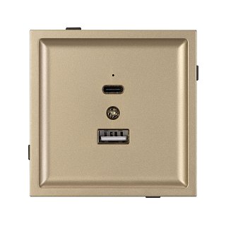 Механизм USB розетки SCT-TENDO-MUAC-SFPL-GD (5V, 3A, QC3) (Arlight, -)