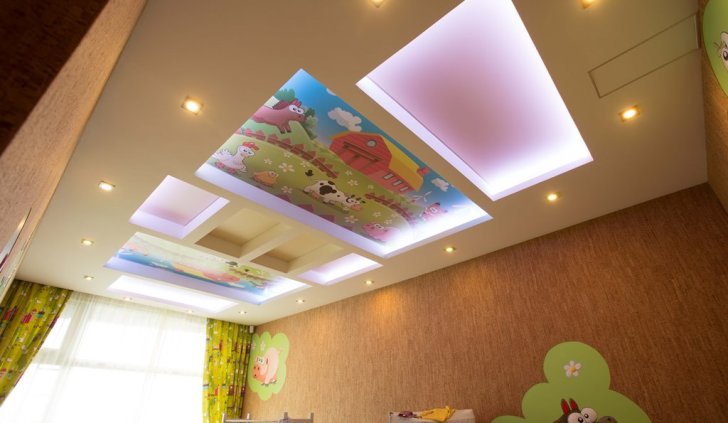 Закарнизная подсветка в детской многоцветной RGB лентой Arlight