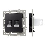 Механизм компьютерной розетки двойной SCT-MPC2-PL-BK (RJ-45, CAT6) (Arlight, -)